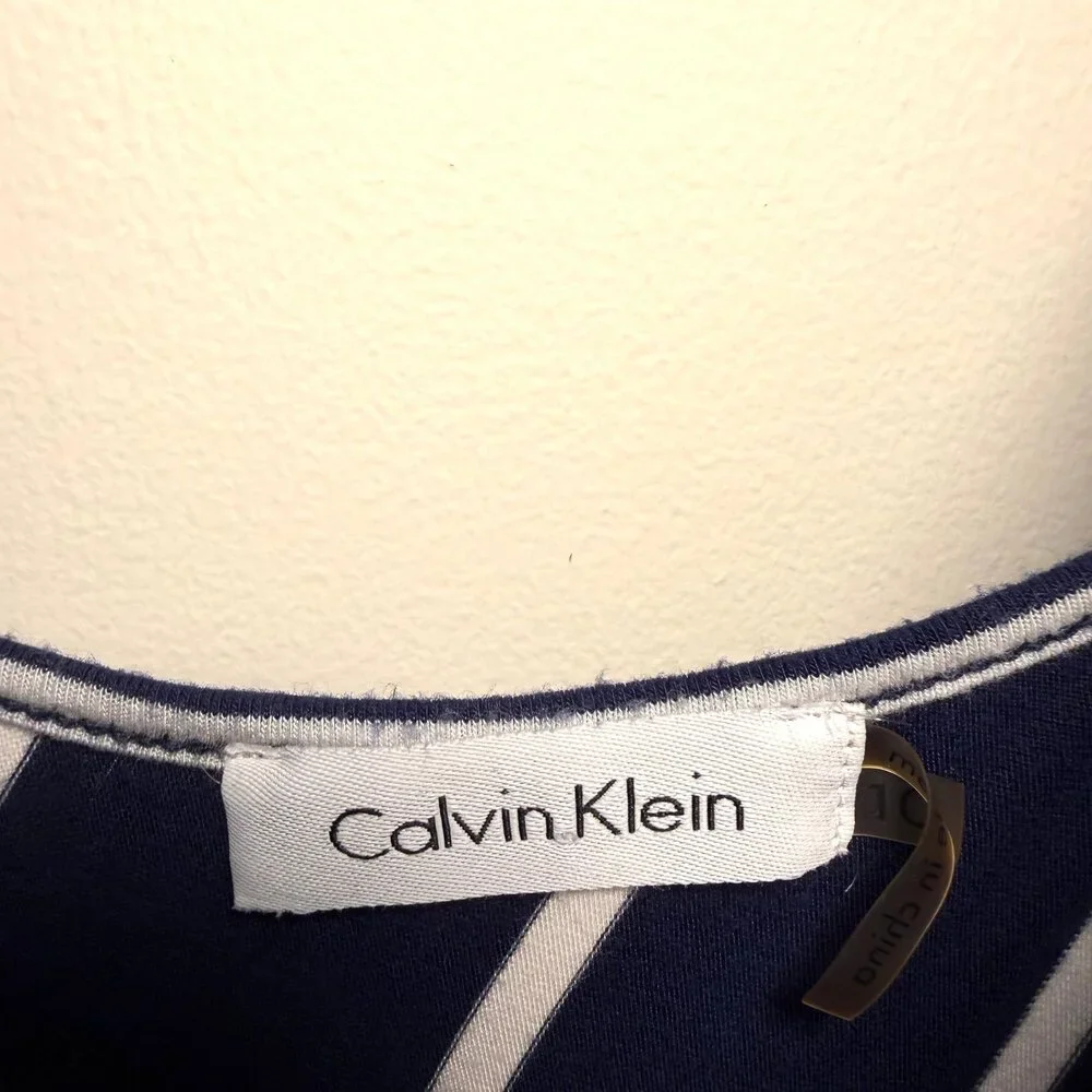 Calvin Klein Navy and White Stripe Maxi size 10 - Picture 2 of 4